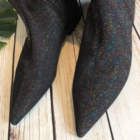 ZARA RAINBOW GLITTER OVER THE KNEE SOCK BOOTS - Picture 3 of 5